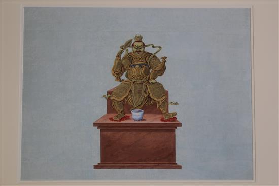 A set of four Chinese gouache paintings of immortals and luohan, first half 19th century, 35.5 x 46cm